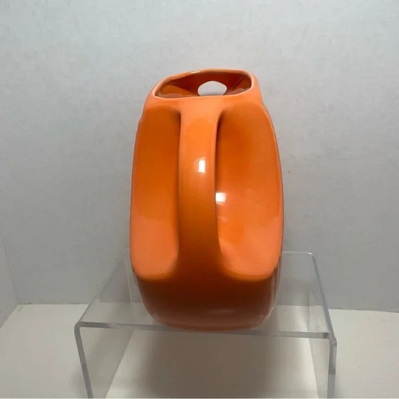 Vtg  7.25 inch fiesta ware persimmon orange disc pitcher Homer Laughlin retired - Picture 4 of 6